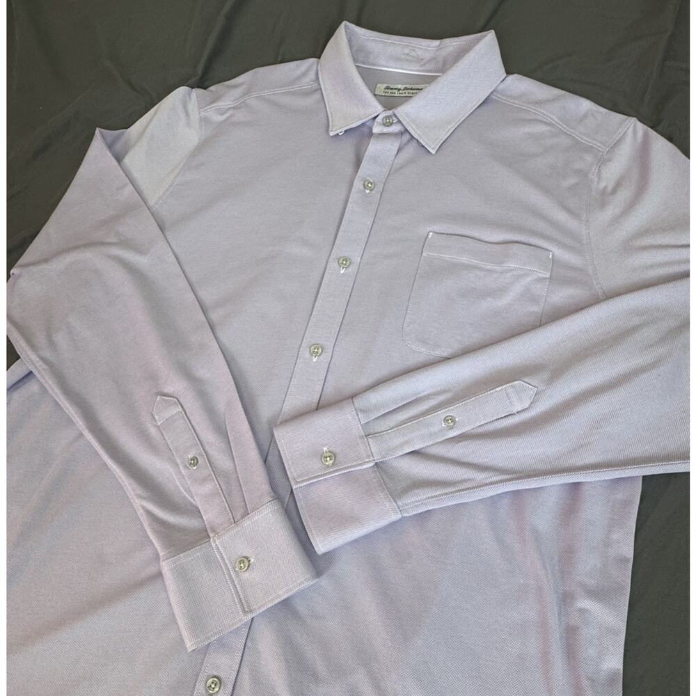 Tommy Bahama San Lucio Men’s XLT Lavender IslandZone Hidden Button Down Birdseye